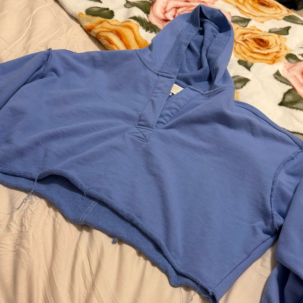 Simply Southern Periwinkle Blue Cropped Hoodie